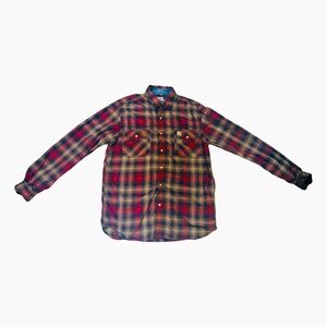 Carhartt relaxed fit lightweight long sleeve button up plaid shirt Men’s Medium